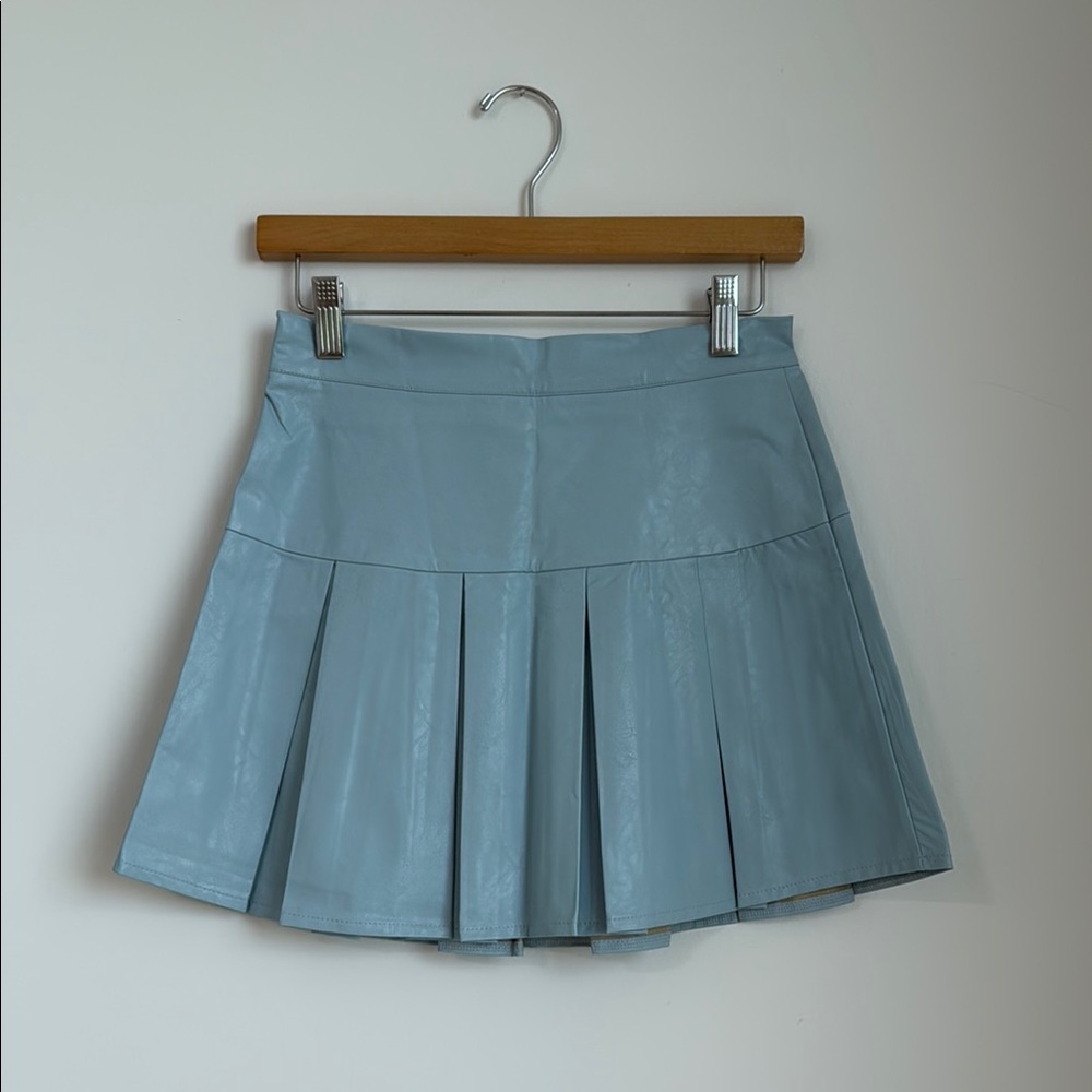 La Hearts Blue Skater Mini Skirt